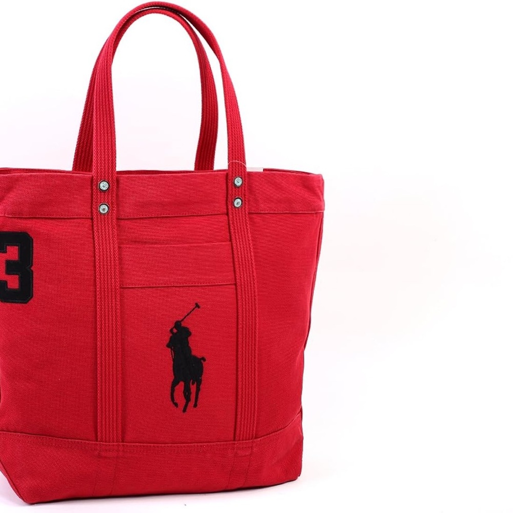 Polo by Ralph Lauren Red Canvas classic rare vintage Tote bag